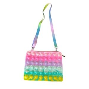 Rainbow Gradient Pop It Crossbody Bag with Adjustable Strap purse fidget toy